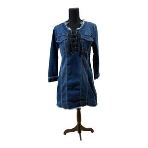 Calvin Klein NWT Grunge Boho Denim mini dress size L